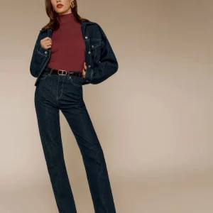 Cynthia High Rise Straight Long Jeans