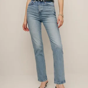 Cynthia Stretch High Rise Straight Jeans