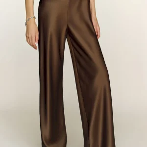 Gale Satin Mid Rise Bias Pant