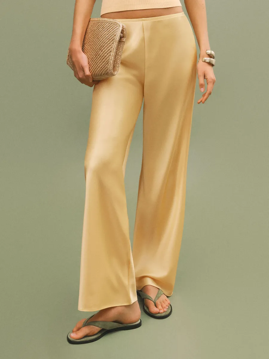 Gale Satin Mid Rise Bias Pant - Image 2