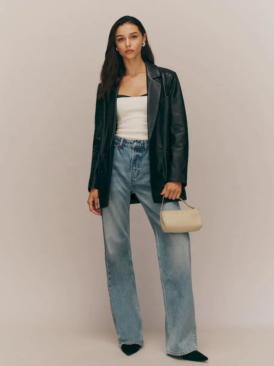 Veda Dalia Relaxed Leather Blazer - Image 5