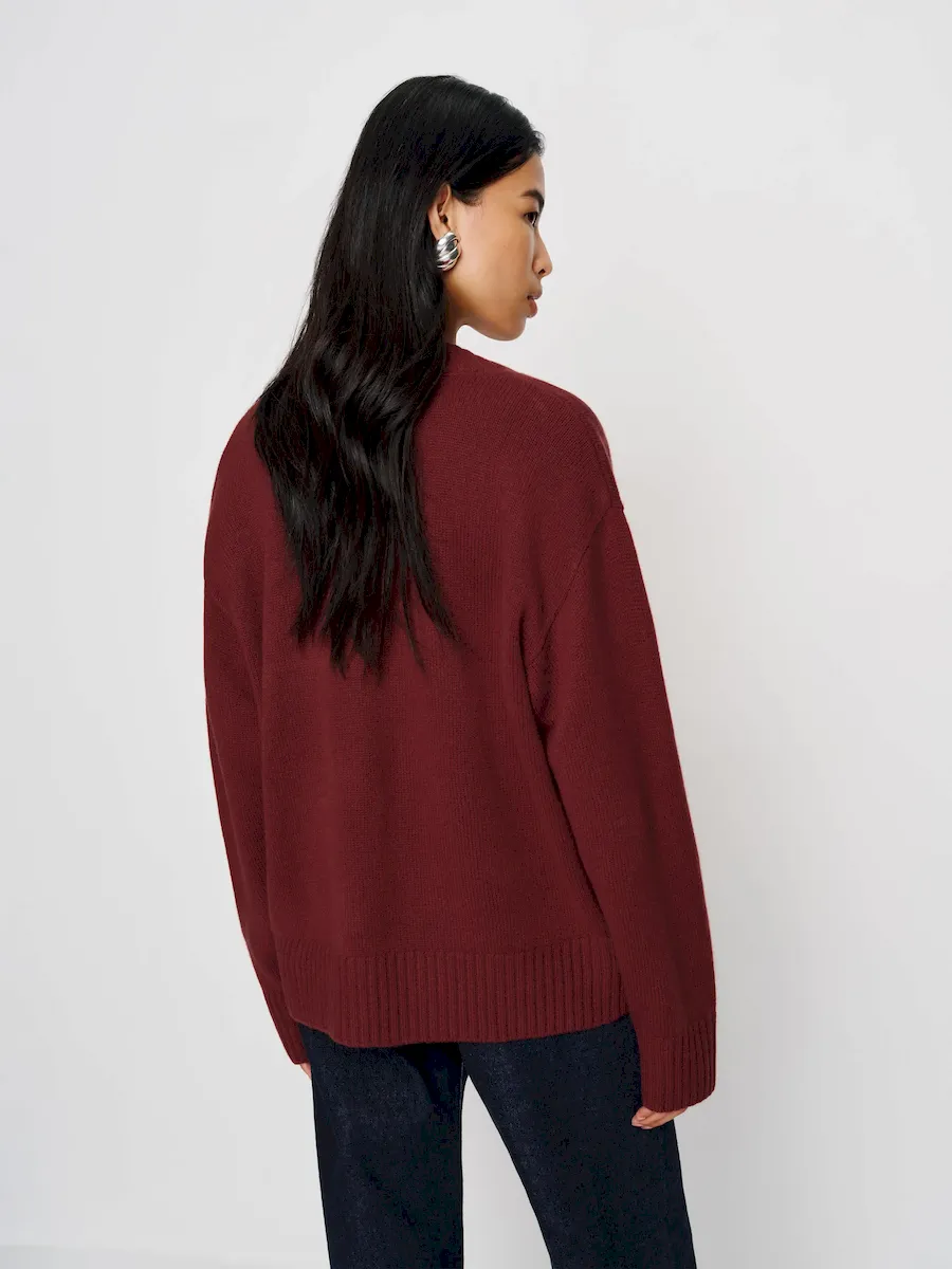 Jadey Cashmere Oversized V-neck Sweater - Image 3