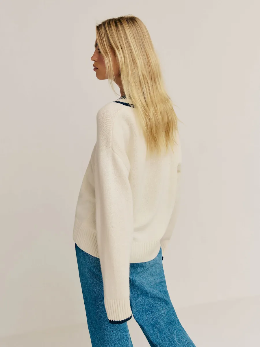 Jadey Cashmere Oversized V-neck Sweater - Image 3
