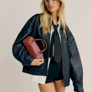 Veda Marco Leather Oversized Bomber