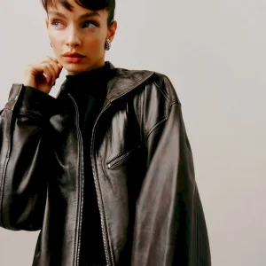 Veda Marco Leather Oversized Bomber