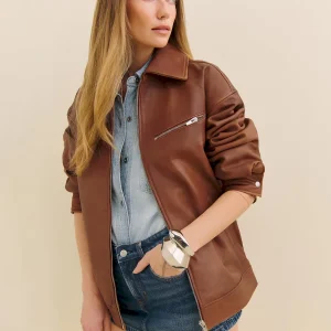 Veda Marco Leather Oversized Bomber