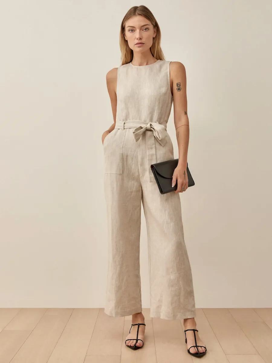 Petites Naomi Linen Jumpsuit - Image 4