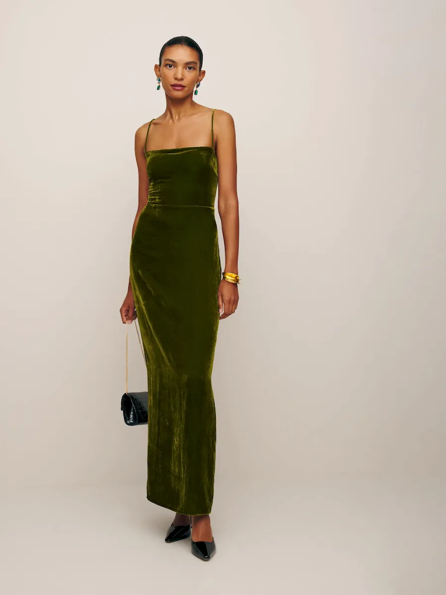 Petites Frankie Velvet Dress - Image 5