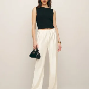 Petites Gale Satin Mid Rise Bias Pant
