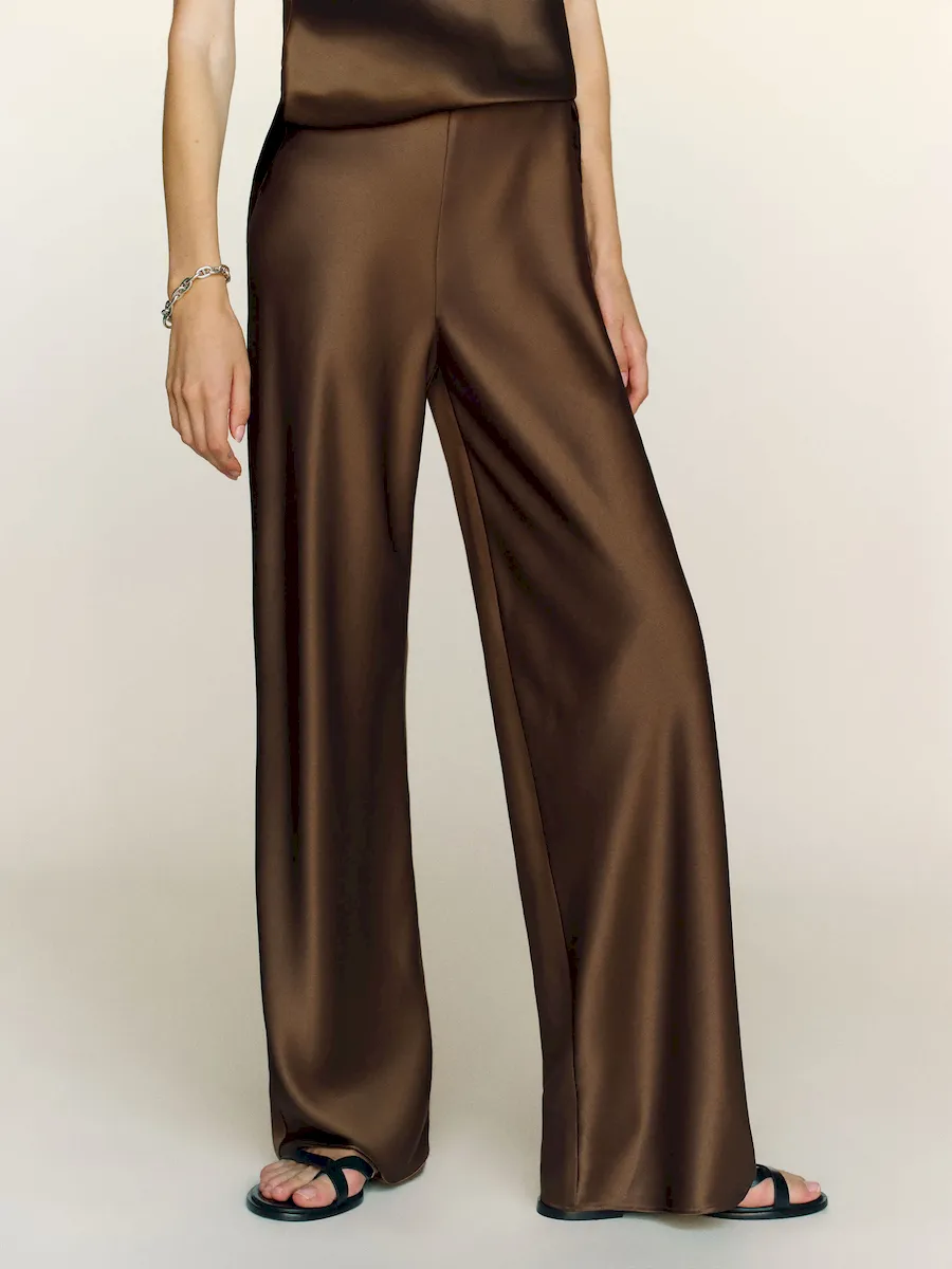 Petites Gale Satin Mid Rise Bias Pant - Image 2