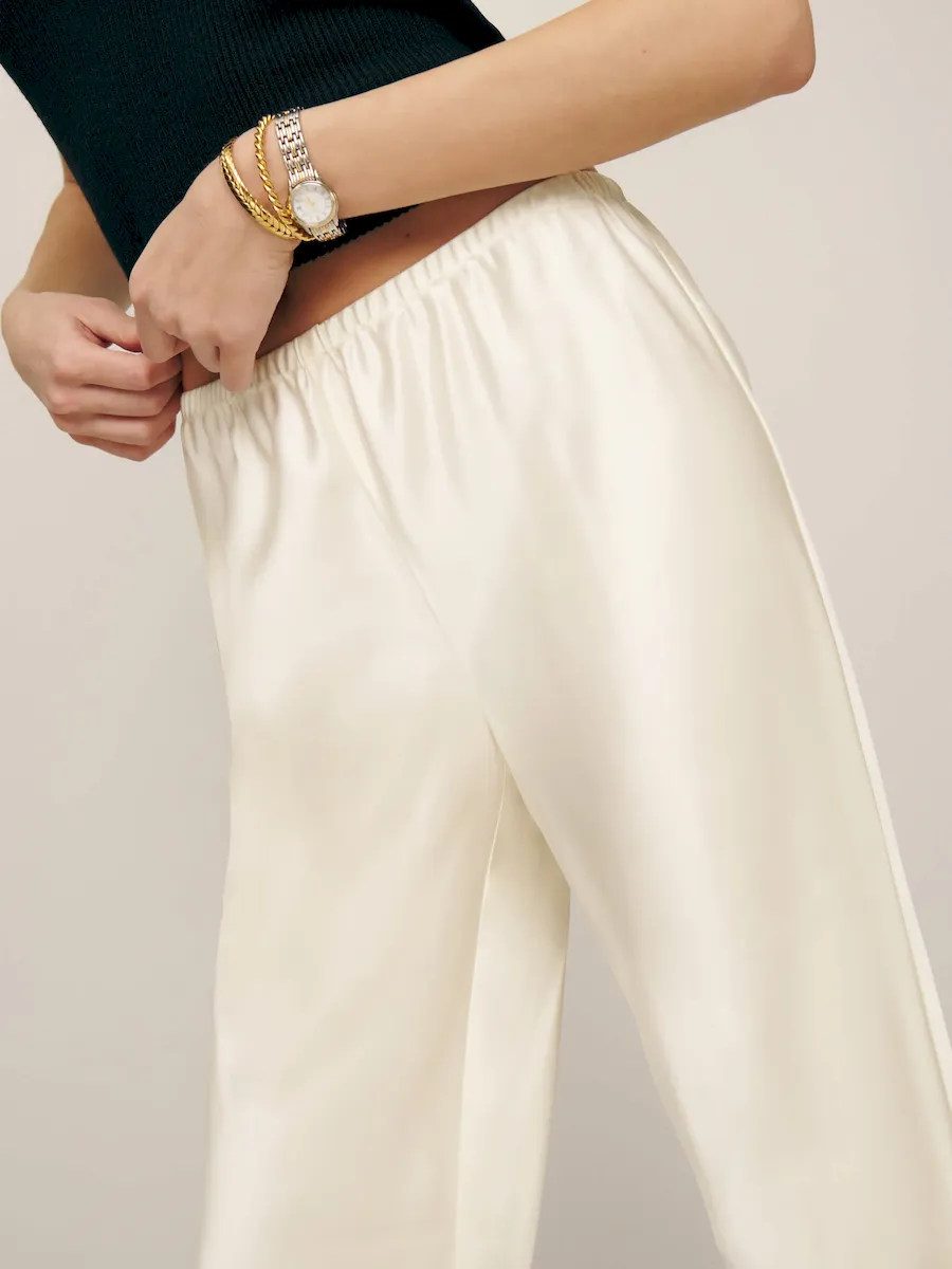 Petites Gale Satin Mid Rise Bias Pant - Image 4