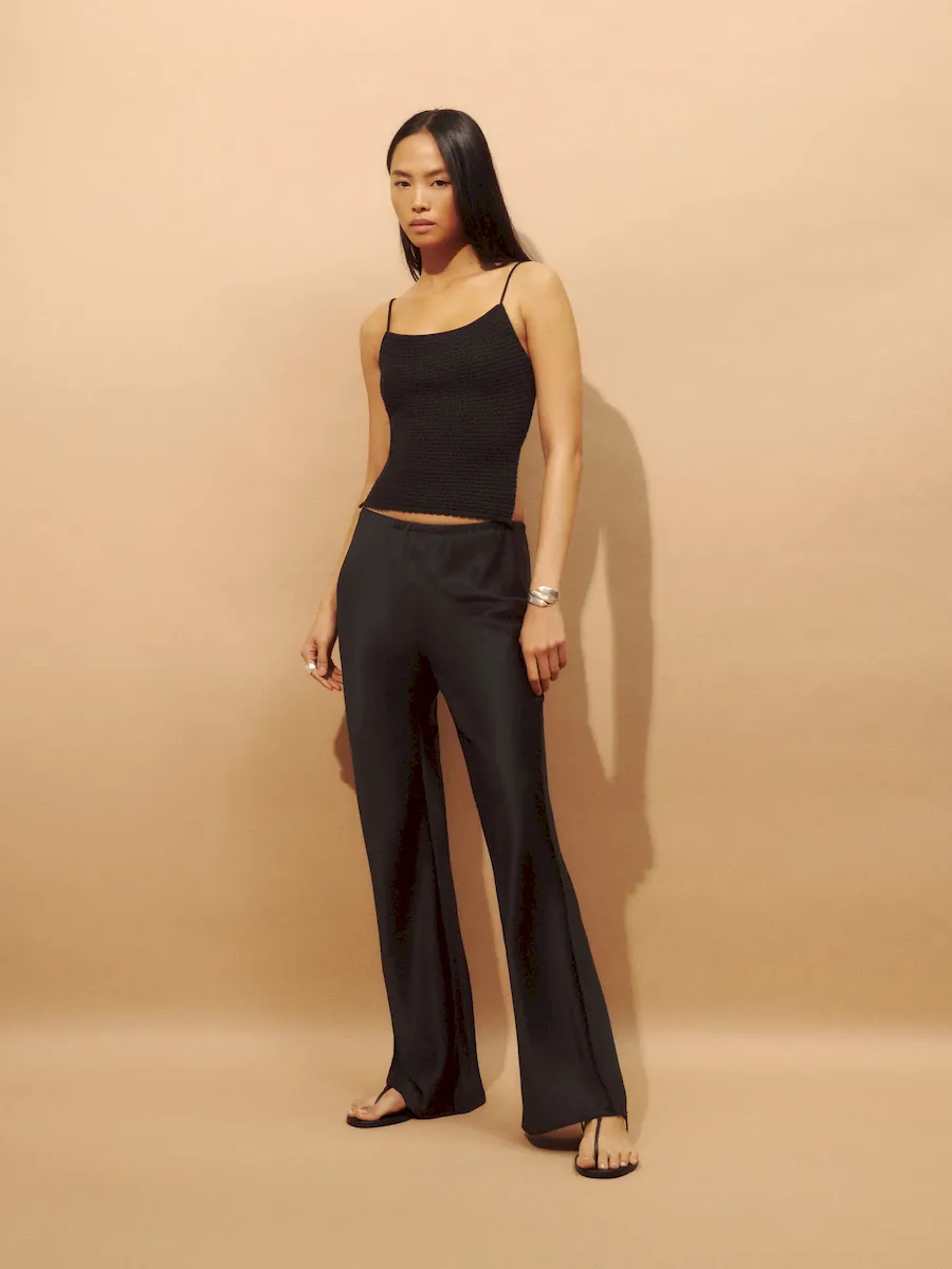 Petites Gale Satin Mid Rise Bias Pant - Image 5
