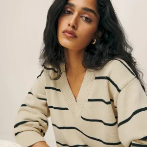 Sienna Oversized Cotton V Neck Sweater