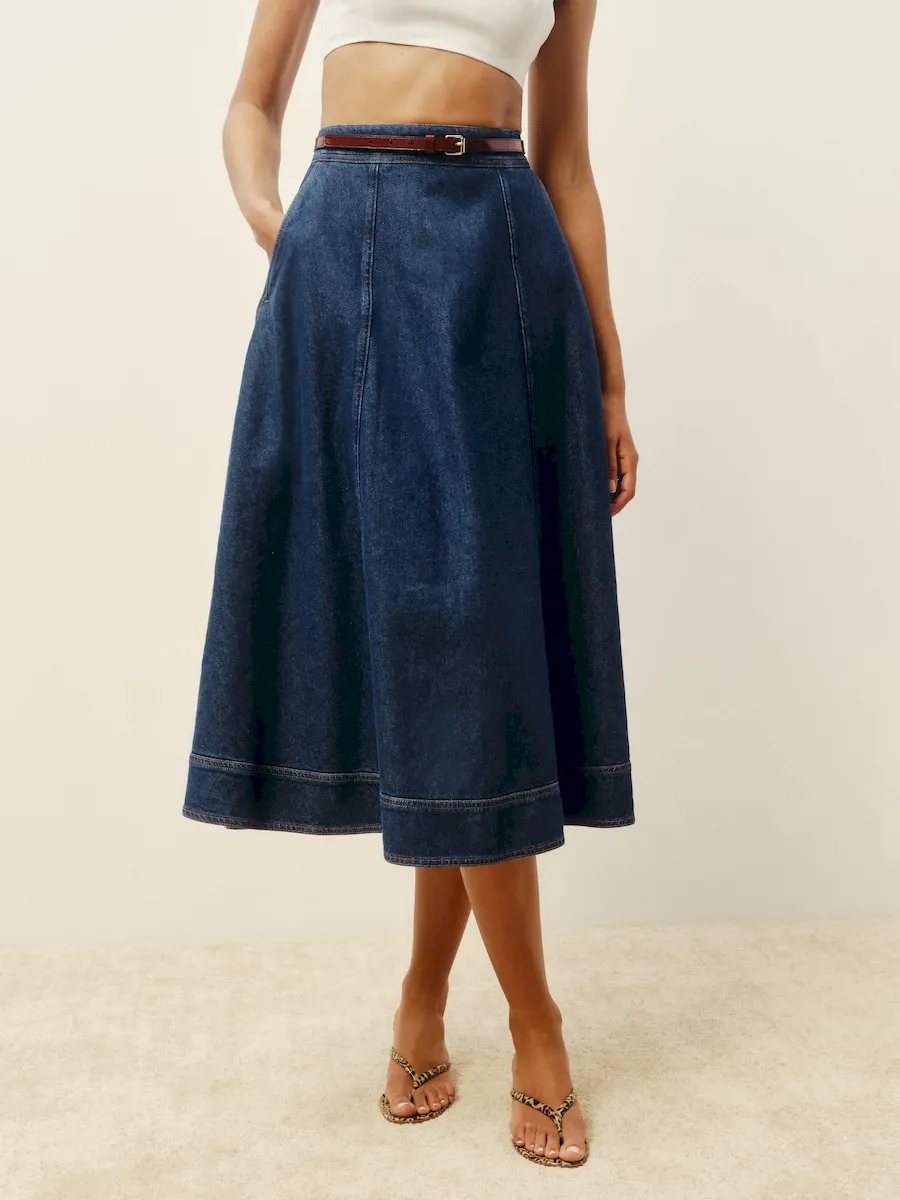Delilah Denim Midi Skirt - Image 2
