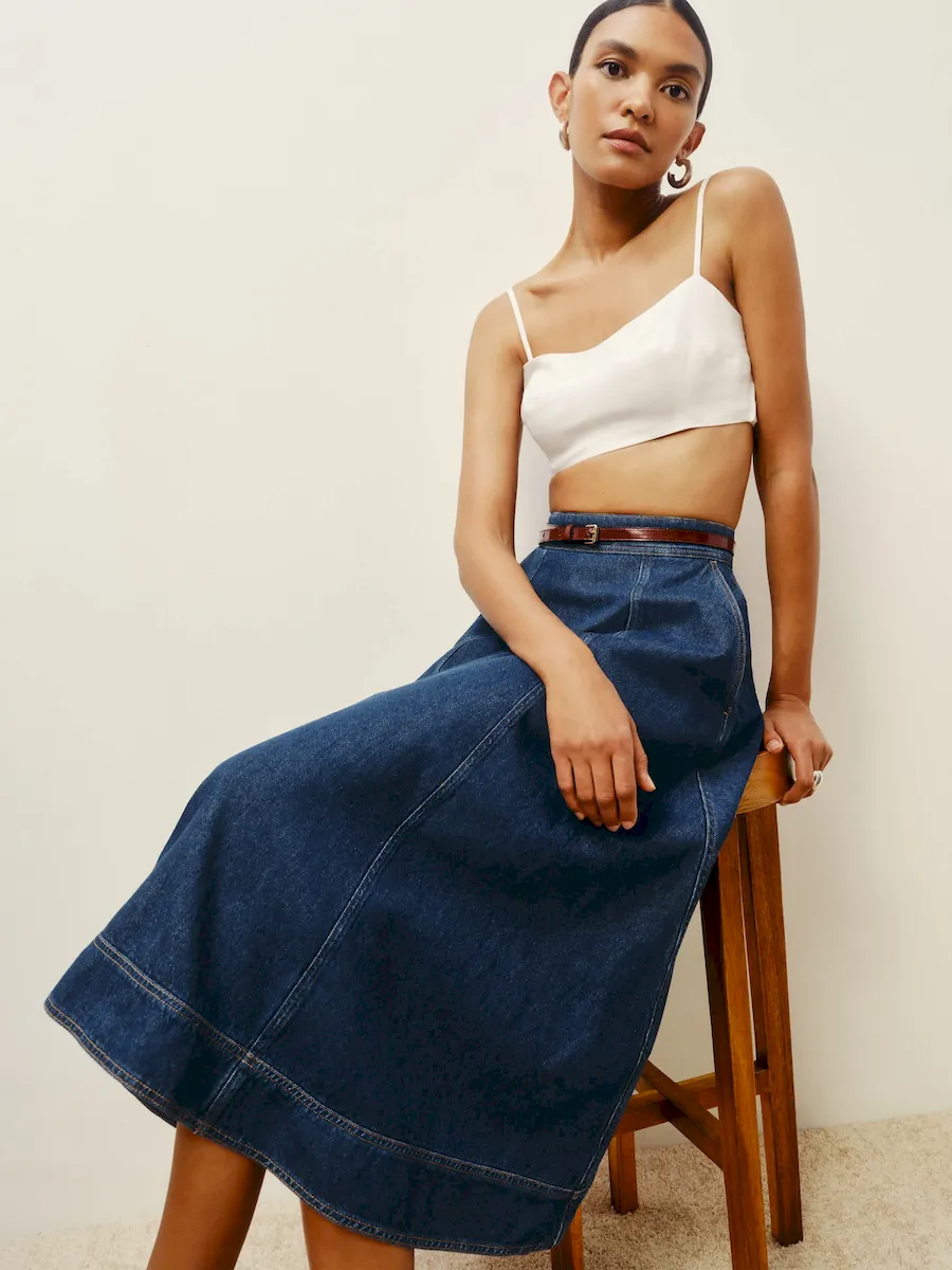 Delilah Denim Midi Skirt - Image 4