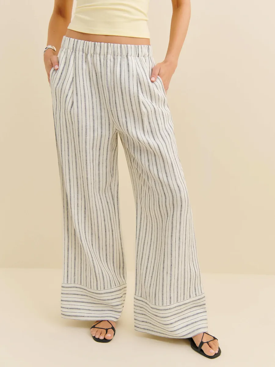 Fernando Linen Wide Leg Pant - Image 2
