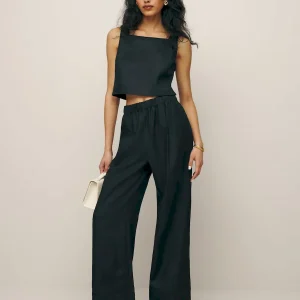 Petites Fernando Linen Wide Leg Pant