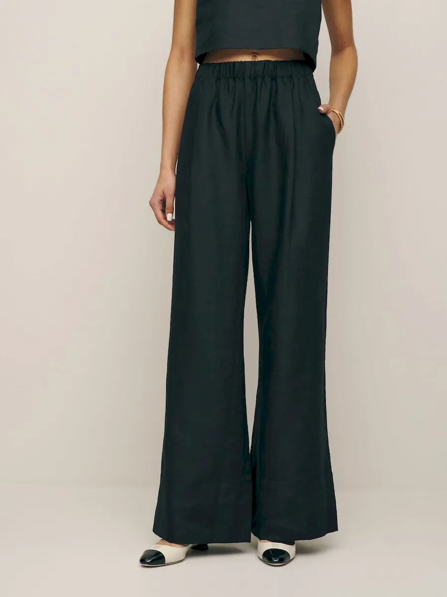 Petites Fernando Linen Wide Leg Pant - Image 2