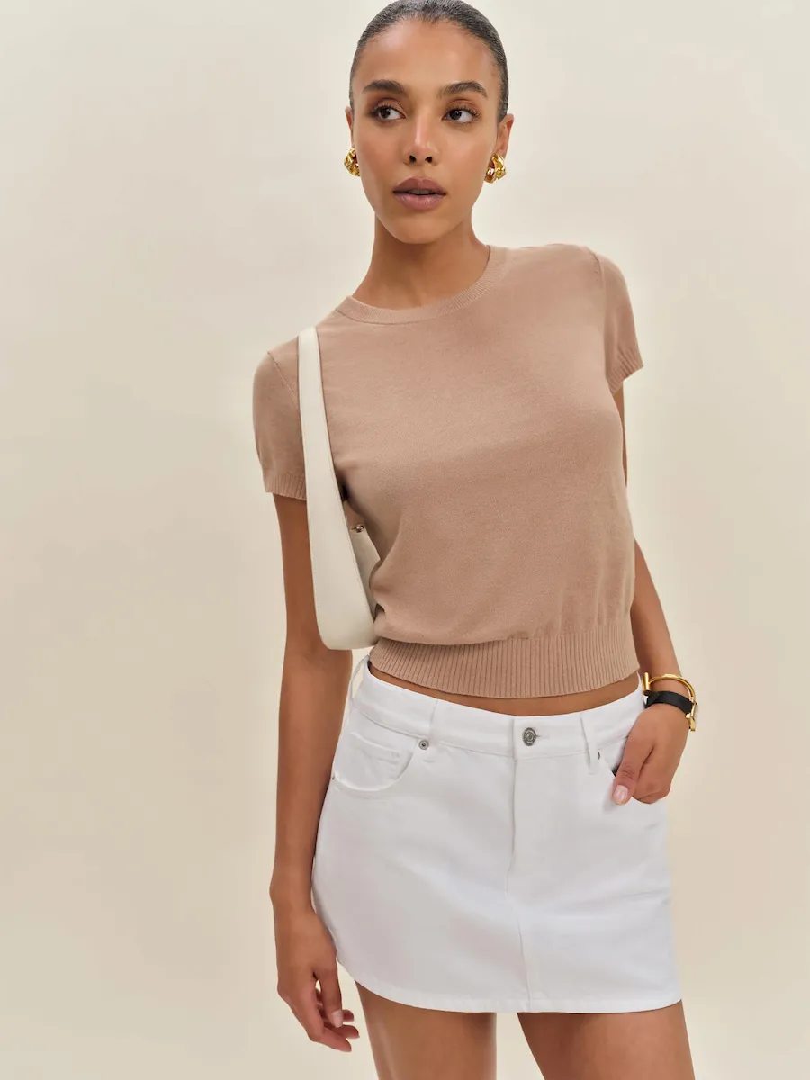 Hazel Low Rise Denim Mini Skirt