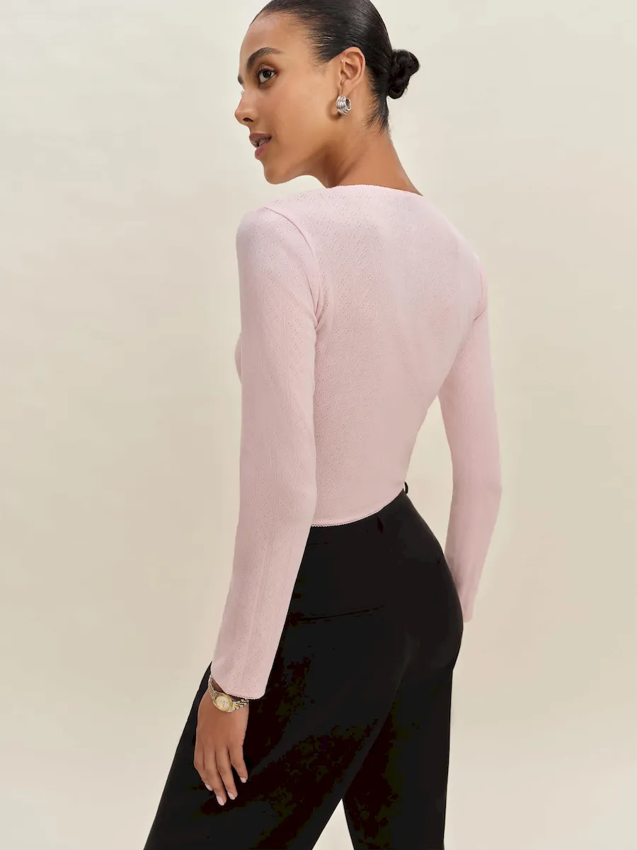 Ari Pointelle Knit Cardigan - Image 4