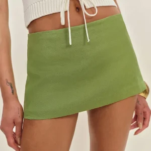 Mia Low Waist Linen Skort