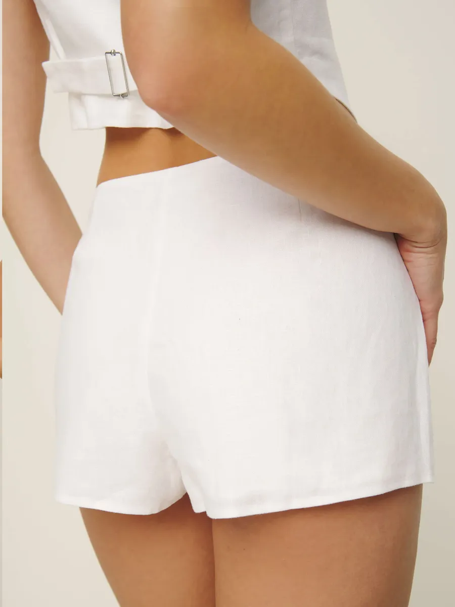 Mia Low Waist Linen Skort - Image 3