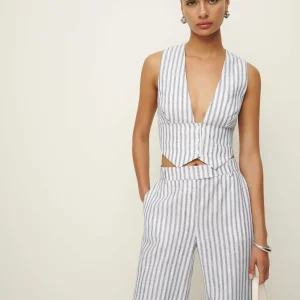 Sofia Cropped Linen Vest