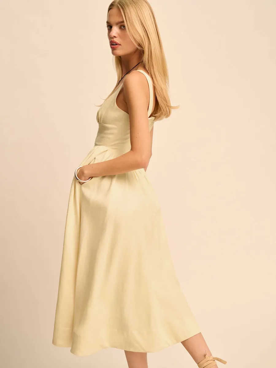 Petites Balia Linen Dress - Image 3