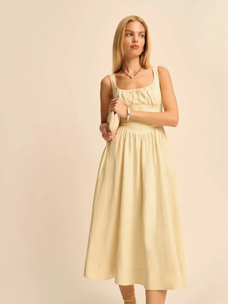 Petites Balia Linen Dress - Image 6