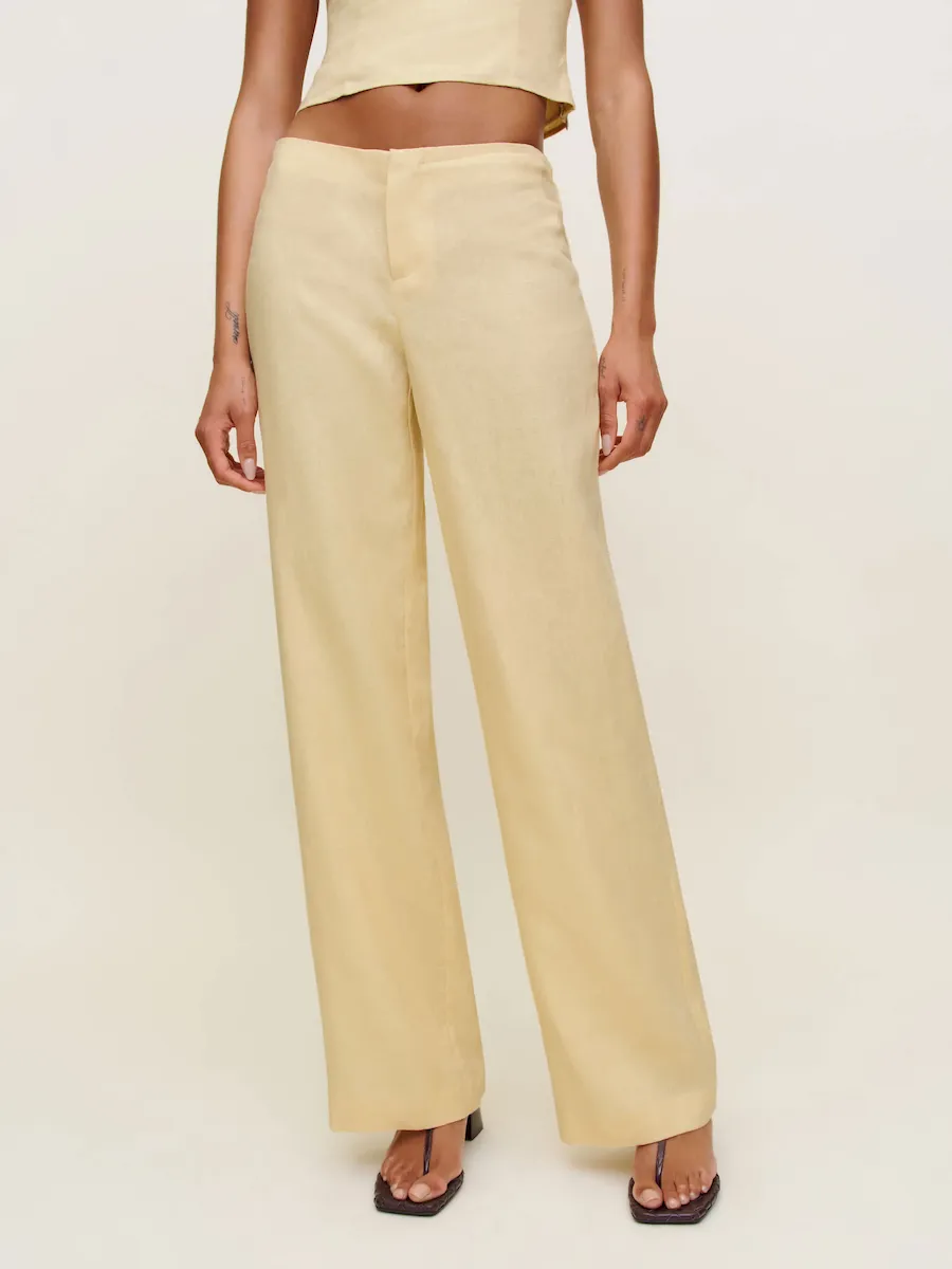 Vida Linen Low Rise Pant - Image 2