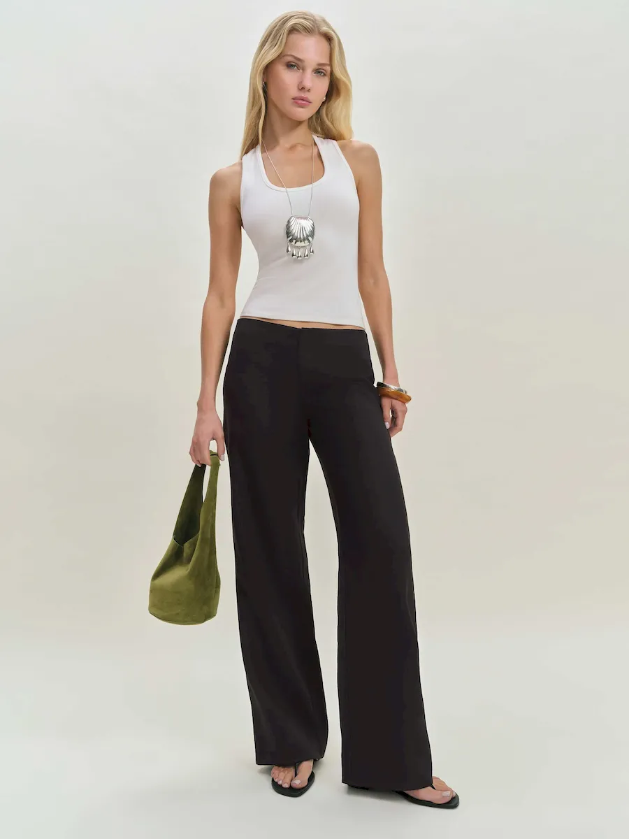 Vida Linen Low Rise Pant - Image 3