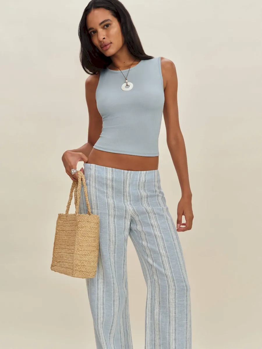 Vida Linen Low Rise Pant - Image 3