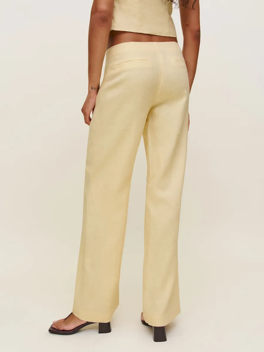 Vida Linen Low Rise Pant - Image 3