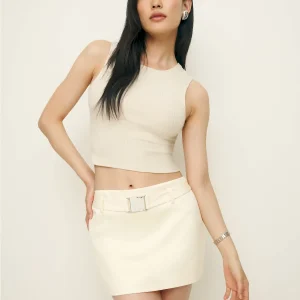 Carla Low Waist Belted Satin Skirt