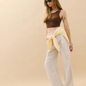 Alex Linen Mid Rise Cropped Pant