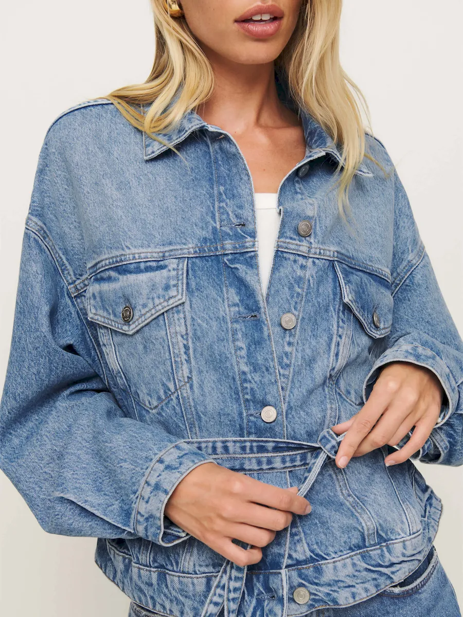 Luna Belted Denim Jacket - Image 2