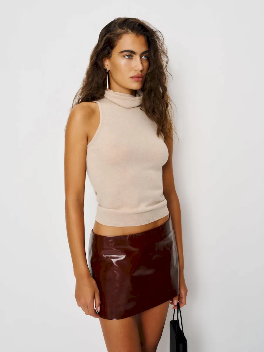 Veda Carla Low Waist Leather Skirt - Image 2