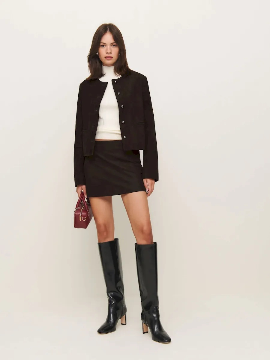 Veda Carla Low Waist Leather Skirt - Image 4