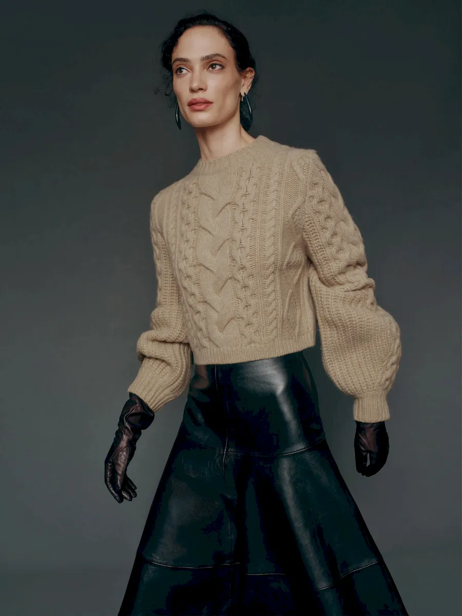 Adela Regenerative Wool Cable Sweater - Image 2