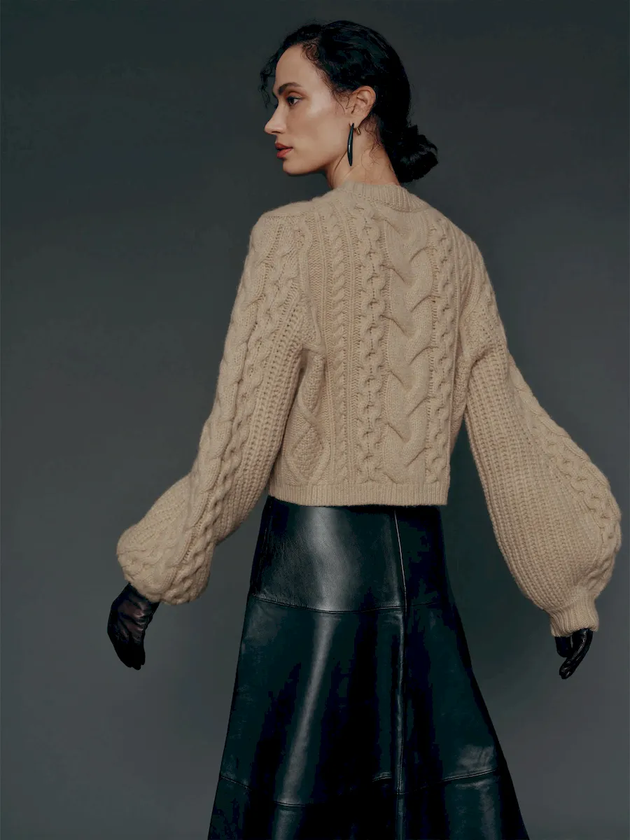 Adela Regenerative Wool Cable Sweater - Image 3