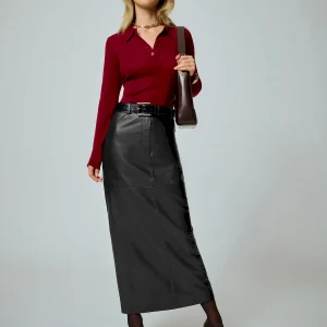 Veda Julia Leather Skirt