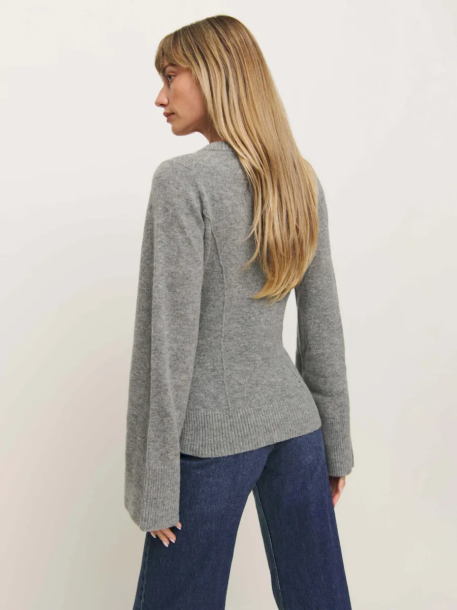 Karina Regenerative Wool Scoop Neck Cardigan - Image 3