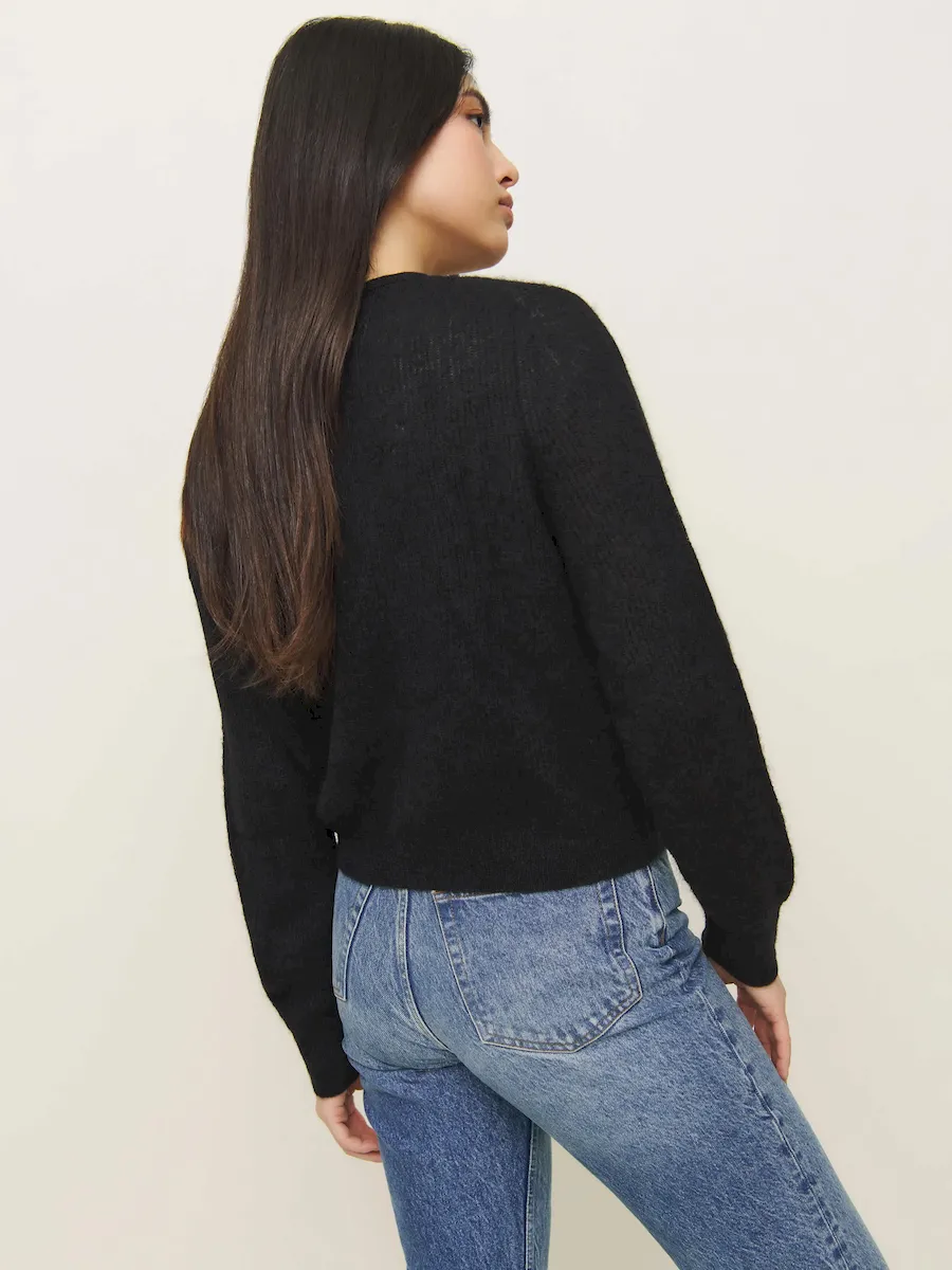 Cece Alpaca Ribbed Cardigan - Image 3