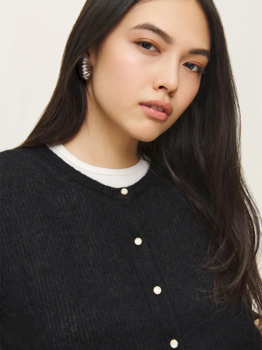 Cece Alpaca Ribbed Cardigan - Image 6