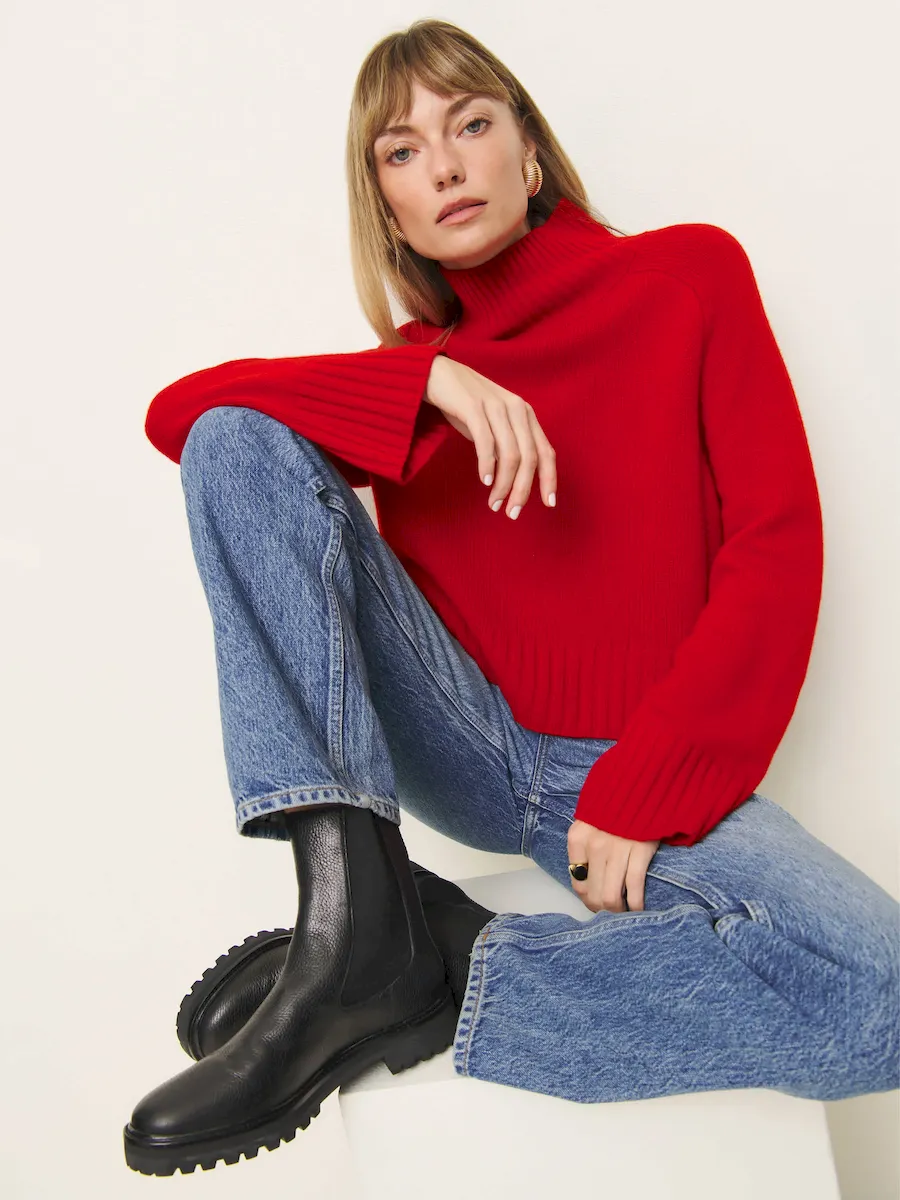 Brooke Cashmere Cropped Turtleneck - Image 5