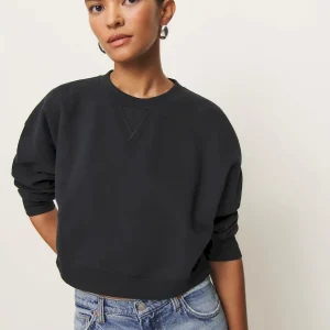 Grace Cropped Vintage Oversized Crewneck Sweatshirt