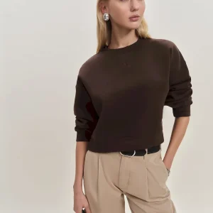 Grace Cropped Vintage Oversized Crewneck Sweatshirt