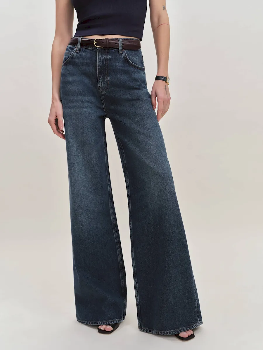 Eden Mid Rise Wide Leg Jeans