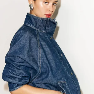 Mette Lived-in Denim Bomber Jacket