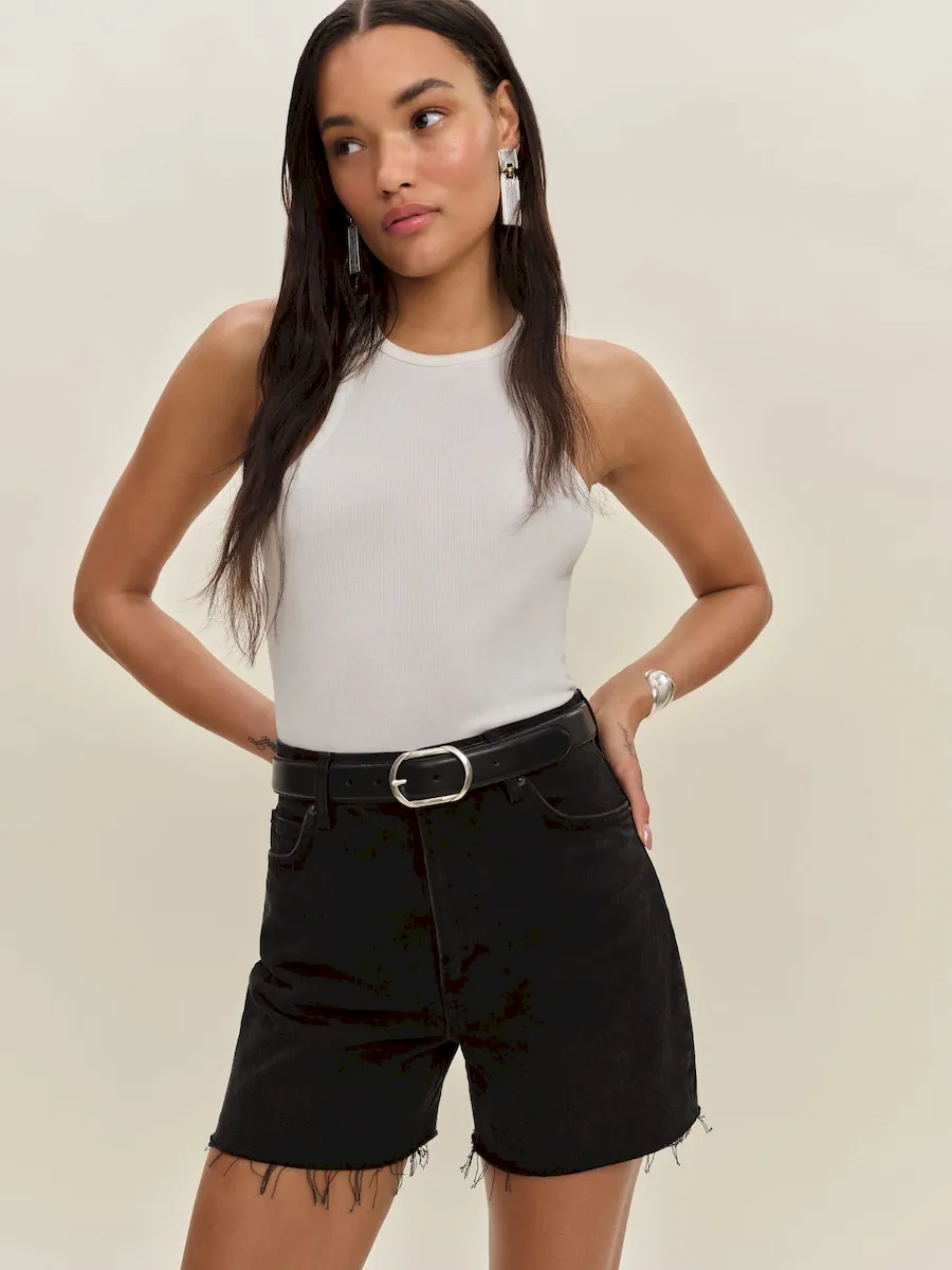 Saige High Rise 4” Jean Shorts - Image 2